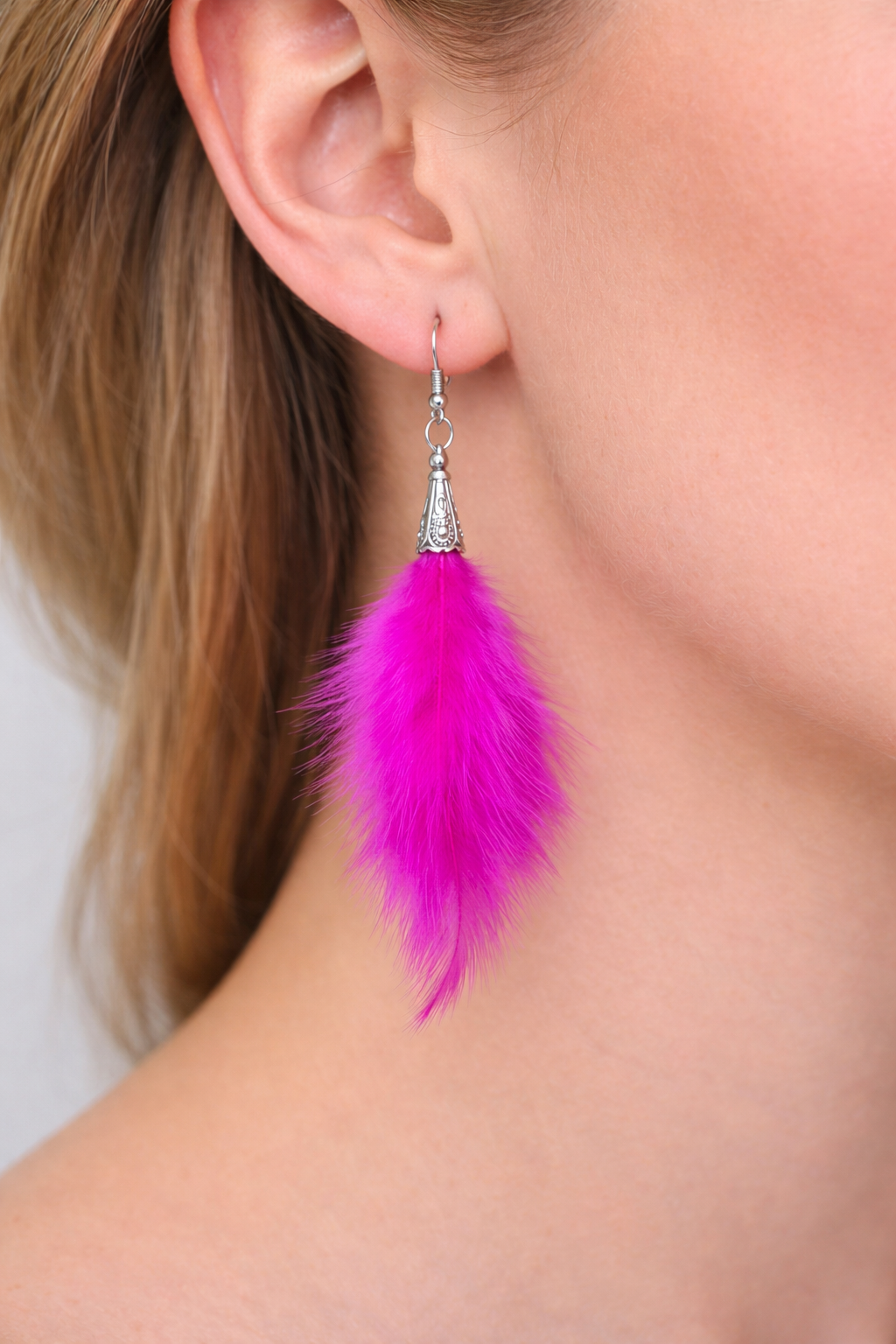 Pink Boho Feather
